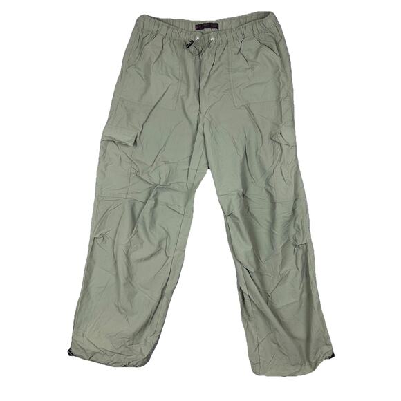 No Boundaries Womens Cargo Pants Large Green Cord Waist Pockets Outdoor Carear - Picture 1 of 11